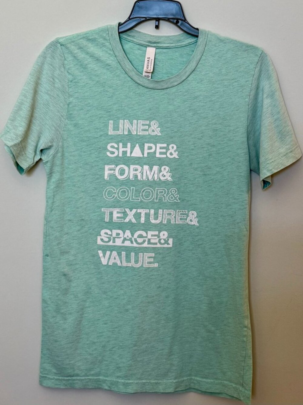 Elements of Art Bella+Canvas Heathered Mint Graphic T-Shirt Size Small